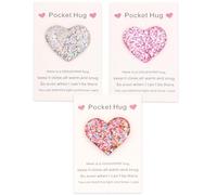 ELNX Lot de 3 Pocket Hugs | Cadeaux en Forme de cœur pour Amis et Enfants Retour à l'école, Anniversaires, Noël, Saint-Valentin (Blanc, Multicolore, Rose)