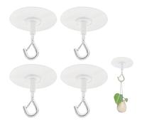 ELNX Lot de 4 crochets de plafond adhésifs très résistants pour suspendre des plantes, des mangeoires à oiseaux, des carillons éoliens, des lanternes, des jardinières, une décoration extérieure