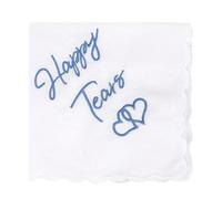 ELNX Mouchoir de mariage brodé 'Happy Tears' 30x30 cm