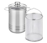 Elo 2261626 Cuiseur à Asperges, Casserole à Asperges, Pot de Cuisson Universel Elo Brillant 16 cm de diamètre, Acier Inoxydable, Argent, 16 x 21,5 cm