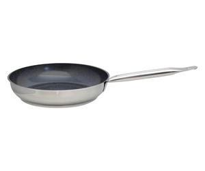 Elo 2453826 Poêle 28 cm Inox 18/10, Induction, Compatible Tous Feux et Four, Revêtement Antiadhésif Sans PFAS, Fond Economie d’Energie, Manche Riveté, Acier Inoxydable