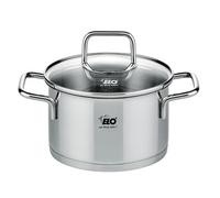 Elo 7241426 Faitout 14 cm Inox 18/10, Avec Couvercle en Verre, Marmite Tous Feux Dont Induction et Four, Cuisson Saine, Doseur Intégré, Lave-Vaisselle, Acier inoxydable, 1,2L