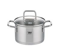 ELO 7242026 Faitout inox à induction, Marmite de 20 cm, avec couvercle en verre, Acier inoxydable, Verre, 20 cm