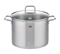 Elo 7244626 Faitout 26 cm Acier inoxydable 18/10, Marmite avec Couvercle en Verre, Poignées Inox, Tous Feux Dont Induction et Four, Cuisson Saine, Graduations Intérieures, Lave-Vaisselle, 9,5 L