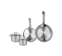 ELO 9502050 Batterie de cuisine 2 pièces, Set de 0 Poêle de cuisson 24 et 28 cm et 2 faitouts 12 et 14 cm Elo Profi Citrin, inox, induction, Gris Clair