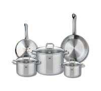 ELO 9503950 Batterie de cuisine 5 pièces, Ensemble de 2 Poêles de cuisson 24 et 28 cm et 3 faitouts 16, 20 et 26 cm Elo Profi Citrin, inox, induction