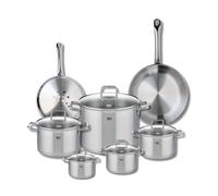 ELO 9504550 Batterie de cuisine 7 pièces, Ensemble de 2 Poêles de cuisson 24 et 28 cm et 5 faitouts 12, 14, 16, 20 et 26 cm Elo Profi Citrin, inox, induction, Gris Ardoise