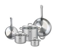 ELO 9506950 Batterie de cuisine 5 pièces, Ensemble de 2 Poêles de cuisson 24 et 32 cm et 3 faitouts 14, 20 et 26 cm Elo Profi Citrin, inox, induction
