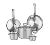 ELO 9509650 Batterie de cuisine 5 pièces, Ensemble de 2 Poêles de cuisson 28 et 32 cm et 3 faitouts 12, 16 et 26 cm Elo Profi Citrin, inox, induction