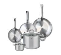 ELO 9511950 Batterie de cuisine 5 pièces, Ensemble de 3 Poêles de cuisson 24, 28 et 32 cm et 2 faitouts 14 et 26 cm Elo Profi Citrin, inox, induction, Gris