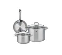 ELO 9693650 Batterie de cuisine 3 pièces, Ensemble de 1 Poêle de cuisson 24 cm et 2 faitouts 20 et 26 cm Elo Profi Citrin, inox, induction