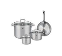 ELO 9694450 Batterie de cuisine 4 pièces, Ensemble de 1 Poêle de cuisson 24 cm et 3 faitouts 14, 16 et 26 cm Elo Profi Citrin, inox, induction, Gris