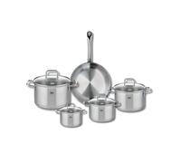 ELO 9694750 Batterie de cuisine 5 pièces, Ensemble de 1 Poêle de cuisson 24 cm et 4 faitouts 12, 14, 16 et 20 cm Elo Profi Citrin, inox, induction, Gris