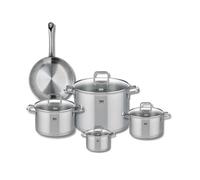 ELO 9695050 Batterie de cuisine 5 pièces, Ensemble de 1 Poêle de cuisson 24 cm et 4 faitouts 12, 16, 20 et 26 cm Elo Profi Citrin, inox, induction