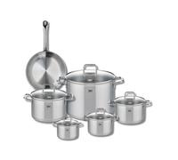 ELO 9695250 Batterie de cuisine 6 pièces, Ensemble de 1 Poêle de cuisson 24 cm et 5 faitouts 12, 14, 16, 20 et 26 cm Elo Profi Citrin, inox, induction