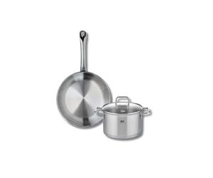 ELO 9695650 Batterie de cuisine 2 pièces, Ensemble de 1 Poêle de cuisson 28 cm et 1 faitout 20 cm Elo Profi Citrin, inox, induction