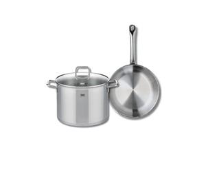 ELO 9695750 Batterie de cuisine 2 pièces, Ensemble de 1 Poêle de cuisson 28 cm et 1 faitout 26 cm Elo Profi Citrin, inox, induction
