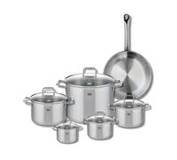 ELO 9698350 Batterie de cuisine 6 pièces, Ensemble de 1 Poêle de cuisson 28 cm et 5 faitouts 12, 14, 16, 20 et 26 cm Elo Profi Citrin, inox, induction, Gris Ardoise