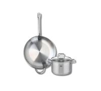 ELO 9698750 Batterie de cuisine 2 pièces, Ensemble de 1 Poêle de cuisson 32 cm et 1 faitout 20 cm Elo Profi Citrin, inox, induction, Gris Souris