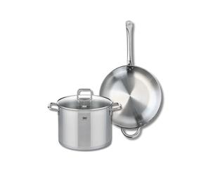 ELO 9698850 Batterie de cuisine 2 pièces, Ensemble de 1 Poêle de cuisson 32 cm et 1 faitout 26 cm Elo Profi Citrin, inox, induction
