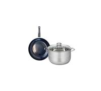 ELO 9709650 Batterie de cuisine 2 pièces, Ensemble de 1 Poêle de cuisson 20 cm et 1 faitout 20 cm Elo Prima Brillant, inox, induction
