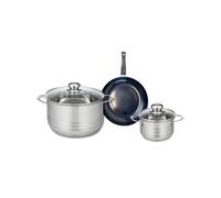 ELO 9710450 Batterie de cuisine 3 pièces, Ensemble de 1 Poêle de cuisson 20 cm et 2 faitouts 14 et 24 cm Elo Prima Brillant, inox, induction