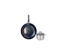 ELO 9712550 Batterie de cuisine 2 pièces, Ensemble de 1 Poêle de cuisson 24 cm et 1 faitout 14 cm Elo Prima Brillant, inox, induction