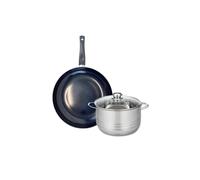 ELO 9715850 Batterie de cuisine 2 pièces, Ensemble de 1 Poêle de cuisson 28 cm et 1 faitout 20 cm Elo Prima Brillant, inox, induction