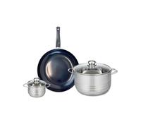 Ensemble de 1 Poêle de cuisson 28 cm et 2 faitouts 12 et 24 cm Elo Prima Brillant