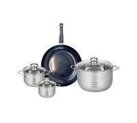 ELO 9717250 Batterie de cuisine 4 pièces, Ensemble de 1 Poêle de cuisson 28 cm et 3 faitouts 12, 14 et 24 cm Elo Prima Brillant, inox, induction