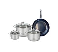ELO 9717850 Batterie de cuisine 4 pièces, Ensemble de 1 Poêle de cuisson 28 cm et 3 faitouts 14, 20 et 24 cm Elo Prima Brillant, inox, induction
