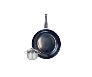 ELO 9718750 Batterie de cuisine 2 pièces, Ensemble de 1 Poêle de cuisson 32 cm et 1 faitout 14 cm Elo Prima Brillant, inox, induction