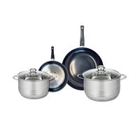 ELO 9726250 Batterie de cuisine 4 pièces, Ensemble de 2 Poêles de cuisson 20 et 28 cm et 2 faitouts 20 et 24 cm Elo Prima Brillant, inox, induction