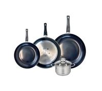 Ensemble de 3 Poêles de cuisson 24, 28 et 32 cm et 1 faitout 14 cm Prima Brillant Elo