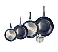 Ensemble de 4 Poêles de cuisson 20, 24, 28 et 32 cm et 1 faitout 12 cm Prima Brillant Elo