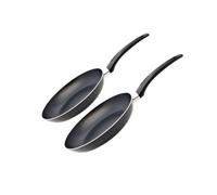 Elo 9800050 Poêle à frire anti-adhésive 24 cm de diamètre, Poêle à frire anti-adhésive 20 cm, Poêle de cuisine, poêle induction, convient à tout type de feux, Aluminium, Noir, 20 et 24 cm