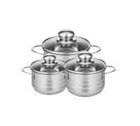 Lot de 3 faitouts en acier inoxydable sans PFAS 16, 20 et 24 cm Elo Brillant Elo