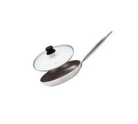 Elo 9803150 Poêle inox et aluminium, à frire, de cuisson, convient à tout type de feux, couvercles, casseroles et poêles, Aluminium, acier inoxydable, Verre, 24 cm