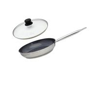 Set Poêle de cuisson avec revêtement céramique sans PFAS et couvercle de cuisson en verre 28 cm Profi Therm Platinum Elo Elo