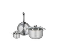 ELO 9866750 Batterie de cuisine 3 pièces, Ensemble de 1 Poêle de cuisson 24 cm et 2 faitouts 12 et 24 cm Elo Profi Brillant, inox, induction