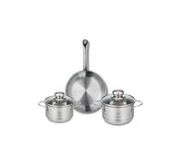 Ensemble de 1 Poêle de cuisson 24 cm et 2 faitouts 14 et 16 cm Profi Brillant Elo