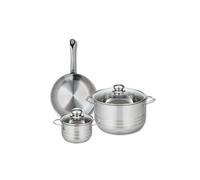 ELO 9867050 Batterie de cuisine 3 pièces, Ensemble de 1 Poêle de cuisson 24 cm et 2 faitouts 14 et 24 cm Elo Profi Brillant, inox, induction, Gris Anthracite
