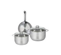 ELO 9867350 Batterie de cuisine 3 pièces, Ensemble de 1 Poêle de cuisson 24 cm et 2 faitouts 20 et 24 cm Elo Profi Brillant, inox, induction