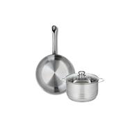 ELO 9869350 Batterie de cuisine 2 pièces, Ensemble de 1 Poêle de cuisson 28 cm et 1 faitout 20 cm Elo Profi Brillant, inox, induction