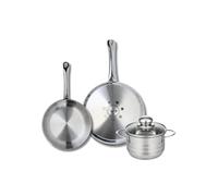 Ensemble de 2 Poêles de cuisson 24 et 28 cm et 1 faitout 16 cm Elo Profi Brillant Elo