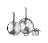 Ensemble de 2 Poêles de cuisson 28 et 32 cm et 1 faitout 14 cm Profi Brillant Elo