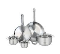 ELO 9883050 Batterie de cuisine 5 pièces, Ensemble de 2 Poêles de cuisson 28 et 32 cm et 3 faitouts 12, 14 et 20 cm Elo Profi Brillant, inox, induction