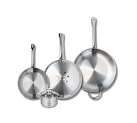 Ensemble de 3 Poêles de cuisson 24, 28 et 32 cm et 1 faitout 12 cm Profi Brillant Elo