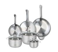 ELO 9886850 Batterie de cuisine 6 pièces, Ensemble de 3 Poêles de cuisson 24, 28 et 32 cm et 3 faitouts 14, 20 et 24 cm Elo Profi Brillant, inox, induction