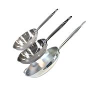 ELO 9903550 Lot de 3 poêles à frire inox 24 cm 28 cm et 32 cm, 2 poêles inox, poêle à frire inox, poêle de cuisine inox, Acier inoxydable, 24 cm 28 cm et 32 cm